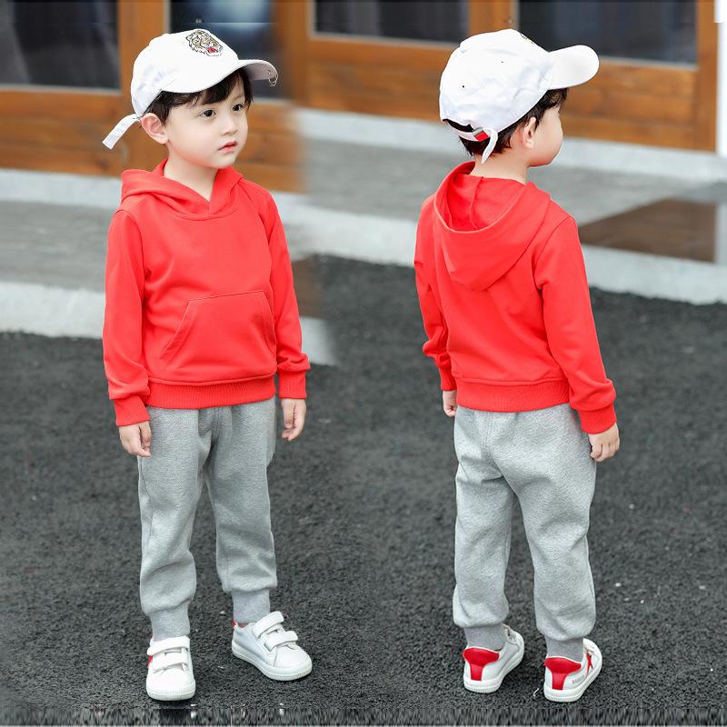 michun new children's clothing boys' spring and autumn solid color kids' tops girls clothes trendy hooded sweater wholesale