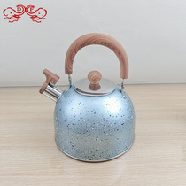 DF99156 Stainless steel honing kettle Flat bottom home honing kettle Hammer pattern vintage wood handle large capacity DF TRADINGHOUSE