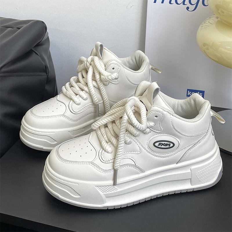 2023 autumn new high top white shoes women's platform sports board shoes mis-1534