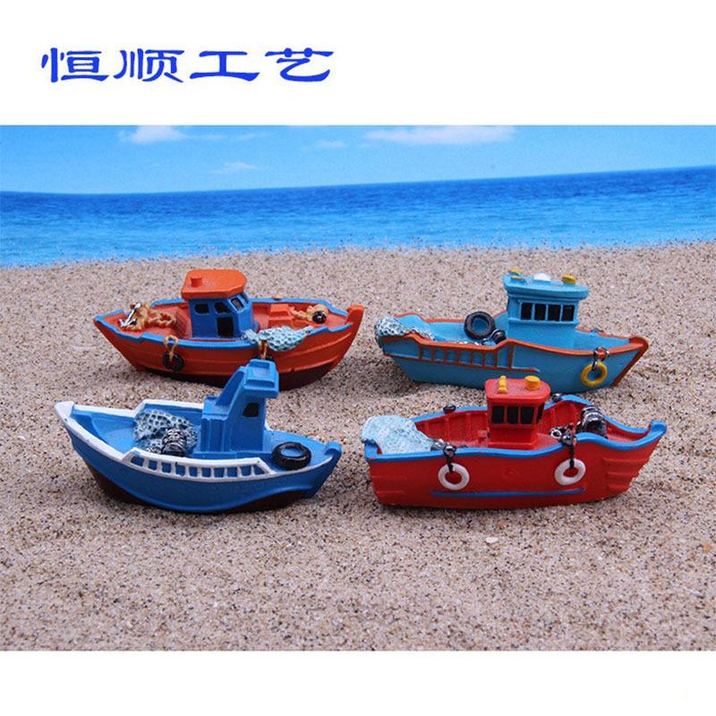 mediterranean decoration aquarium official decoration resin boat micro landscape succulent flowerpot decoration resin boat 6cm
