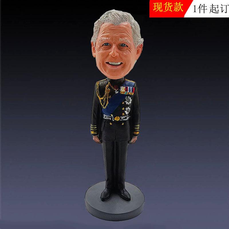 Handmade Toy King Charles Resin Decorations Creative Living Room Decoration Desktop Shaking Head Doll Decoration