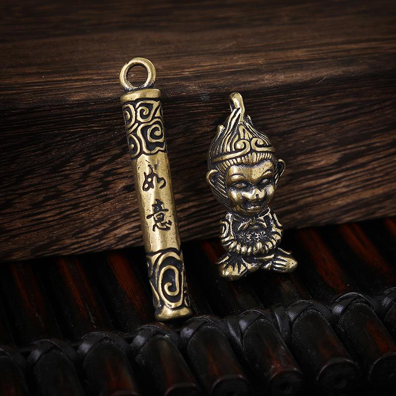 the monkey king: quest for the sutra pendant mini creative pure brass decoration keychain decoration trend unisex