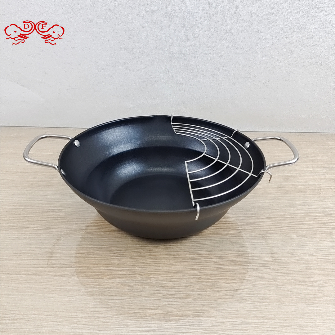 DF99230 Stainless steel deep fryer Kitchen Cook home oil saving non-stick deep fryer with strainer DF TRADINGHOUSE