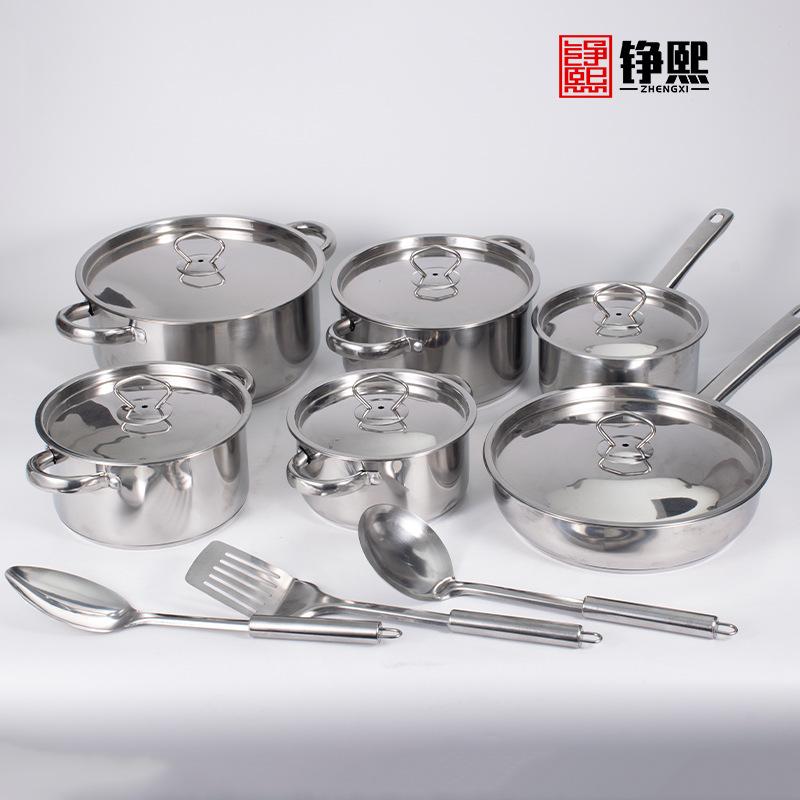 Southeast Asia Hot Sale Pot Set Gift Kitchen Cookware Match Sets Foreign Trade 15-Piece Cross-Border Cookware Pot Pot