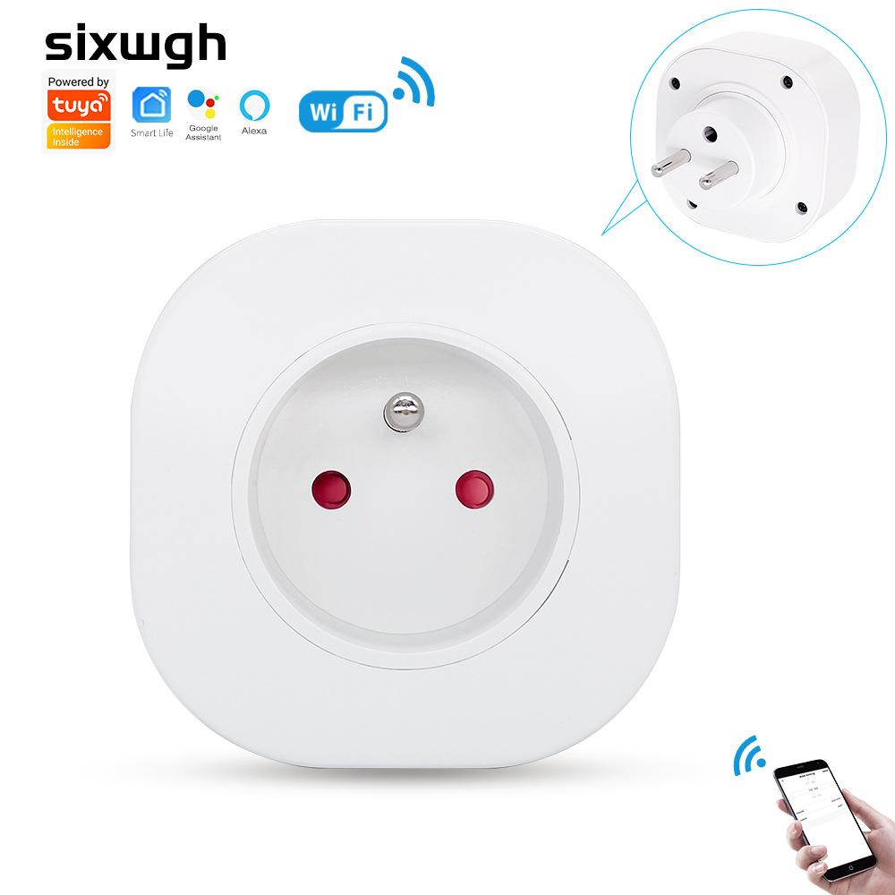 graffiti wifi smart european regulation socket 16a plug alexa voice app remote control timer switch