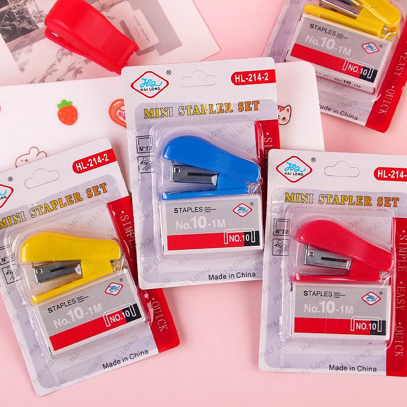 Student Stapler Kit Mini Small Sized Stapler Stapler Student Stationery Wholesale Set Office Supplies