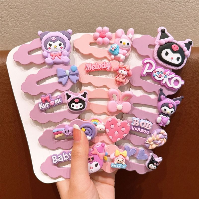 Bestseller 2024 Cartoon new style children's Kuromi Girl bangs side Girl undamaged headwear Hair clip Children's 2024 Cute hair clip detail image 2