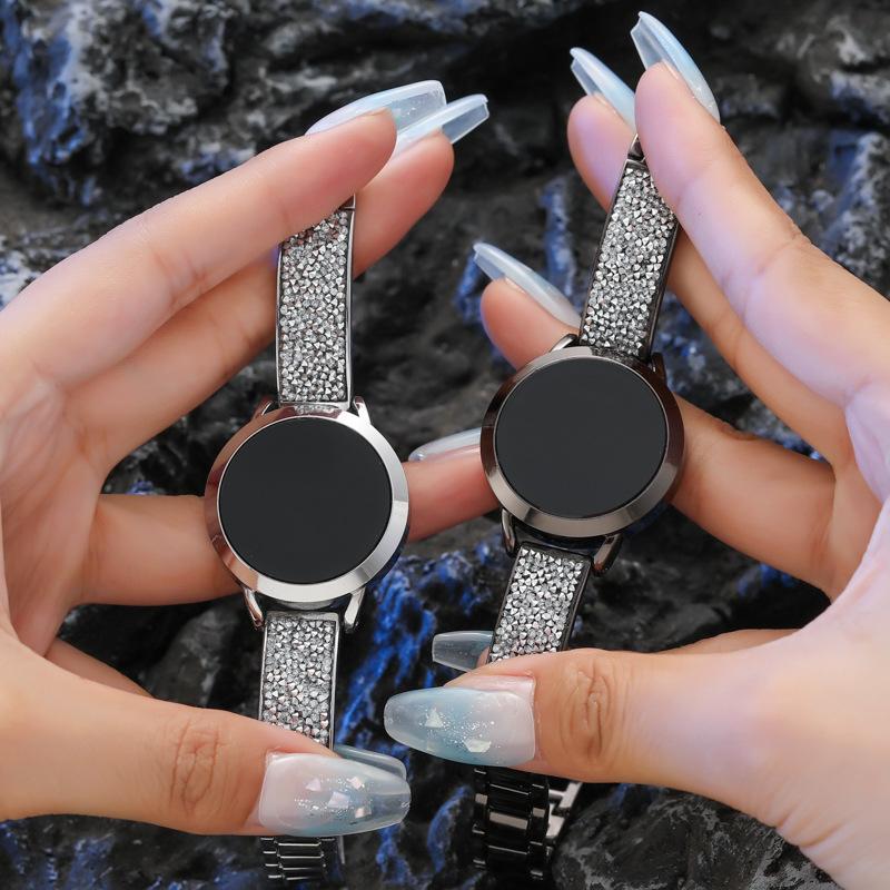 2022 new led electronic watch full diamond strap women's watch student minimalist korean luxury fashion all-matching item