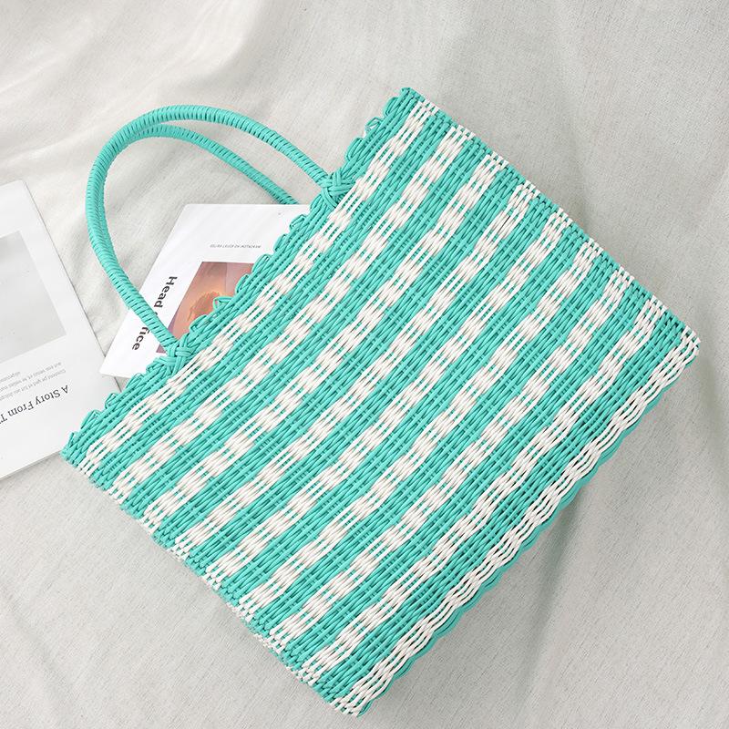Summer Fresh Simple Handheld Versatile Woven Bag Vegetable Basket Bag Picnic Travel Baskets Woven Handbag