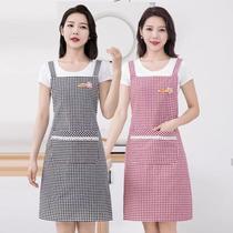 cotton apron household kitchen cooking oil-proof suspender work clothes refreshing stylish apron coverall working adult