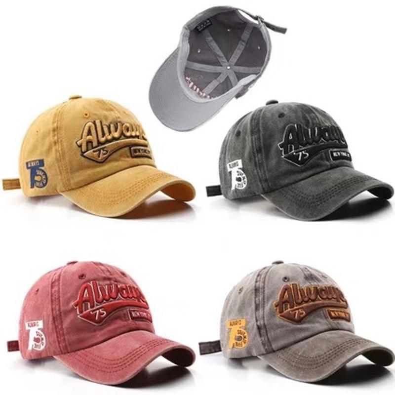 retro washed denim embroidered baseball cap outdoor simplicity men and women leisure embroidery washed denim peaked cap