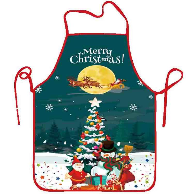 Christmas Digital Printing Apron Cross-Border E-Commerce Best-Selling Digital Printing Christmas Apron Decorations
