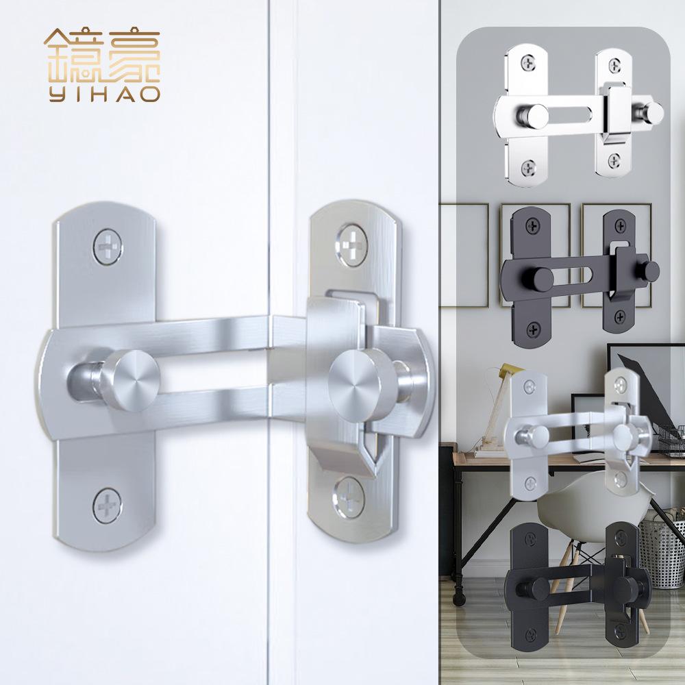 stainless steel door latch bolt anti-theft sliding door latch buckle barn door pet cage door lock 90-degree right angle mini lock