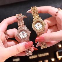 Full Diamond Steel Belt Small Dial Full Diamond Gypsophila Watch Female Small Dial Women's Quartz Watch Fashion Simple Female Student