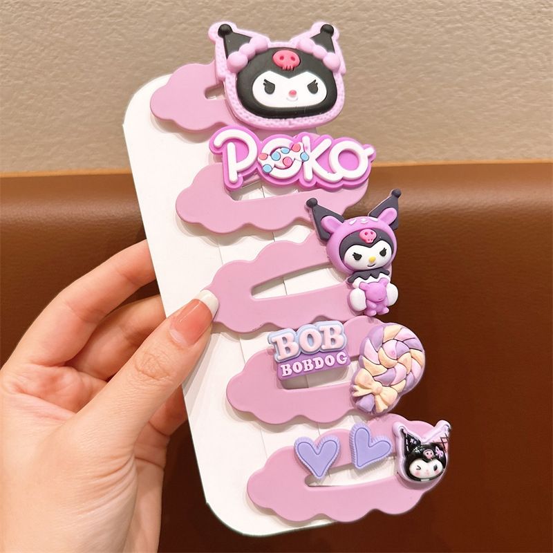 Bestseller 2024 Cartoon new style children's Kuromi Girl bangs side Girl undamaged headwear Hair clip Children's 2024 Cute hair clip detail image 4