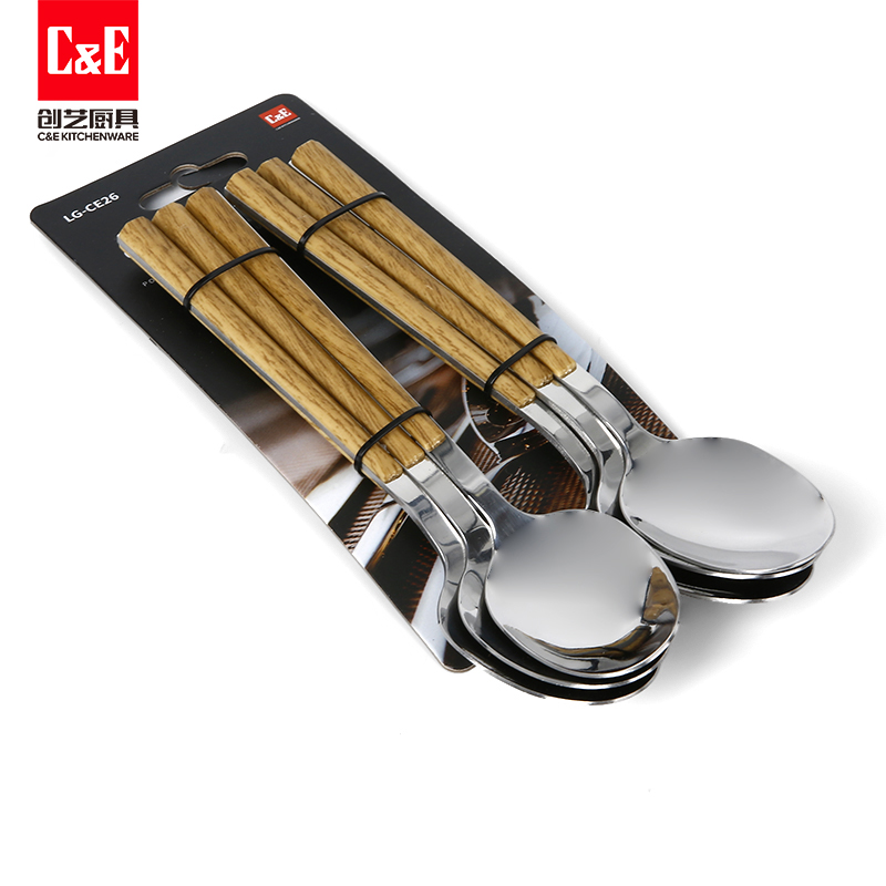 C&E Creative 6-piece Set of stainless steel, retro steak knife, dessert spoon, salad fork, restaurant, hotel, home use pic 8