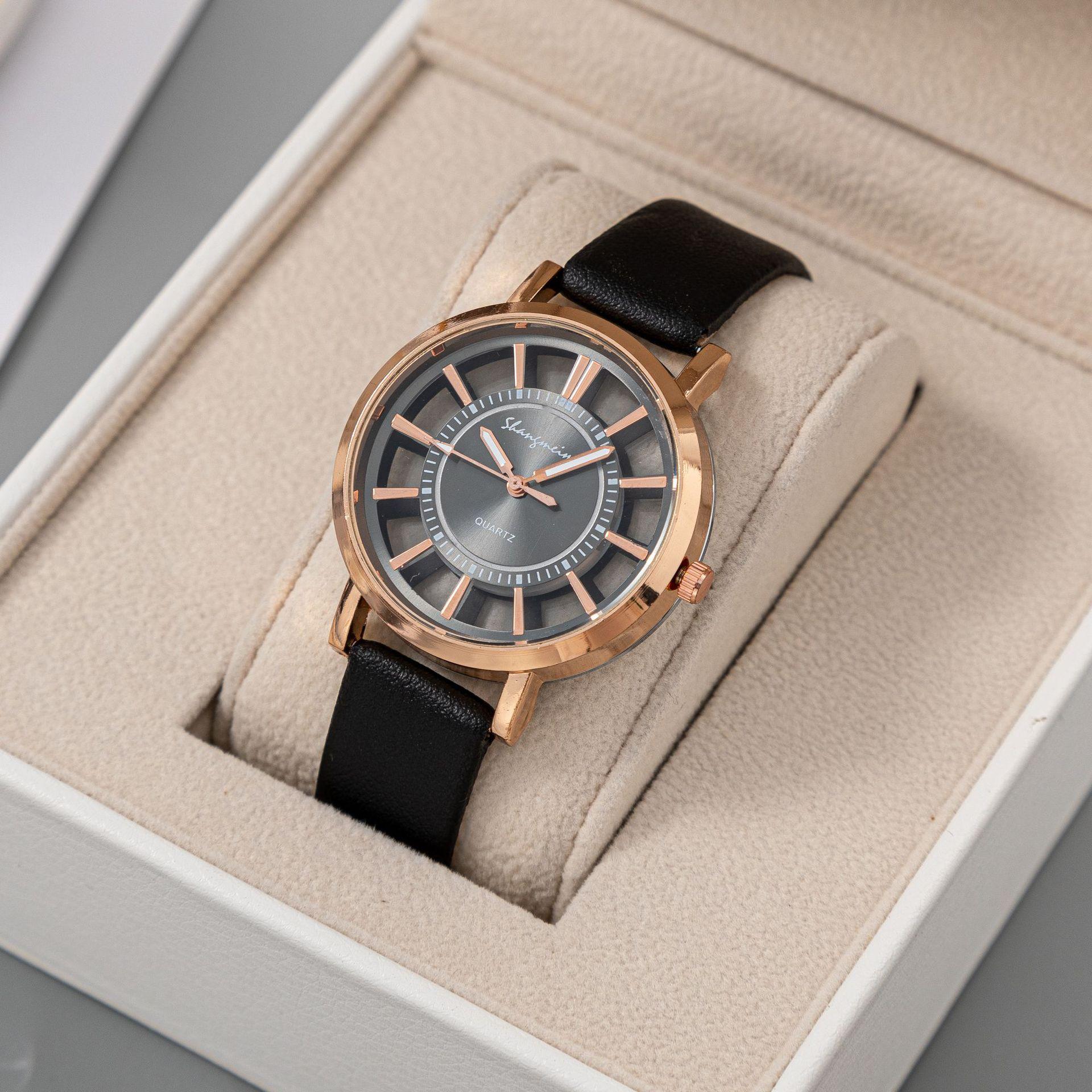 Foreign Trade Women's Watch Women's Quartz Women's Watch Casual Fashion Hollowed-out Imitation Mechanical Watch Belt Diamond Watch Watch