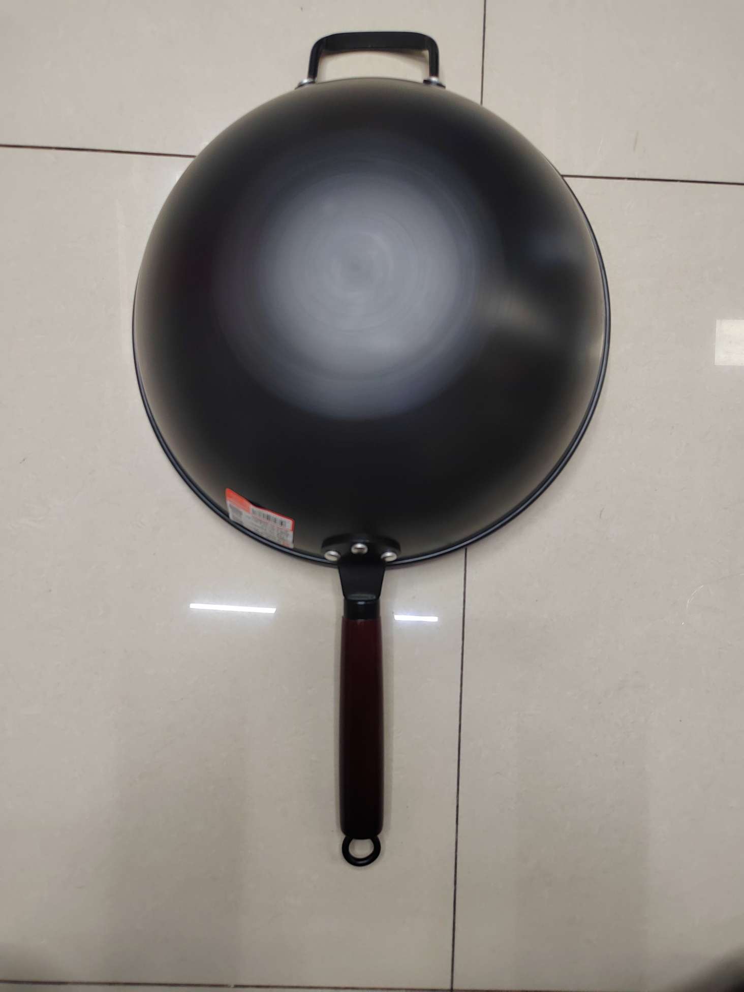 康巴赫深氮真不锈圆底铁炒锅传统家用老式炒菜锅无涂层燃气灶专用34Cm详情图4