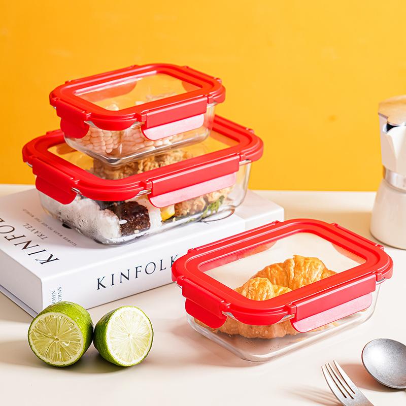 glass microwave oven with lunch box heating borosilicate household fresh-keeping box office lunch box special lunch box