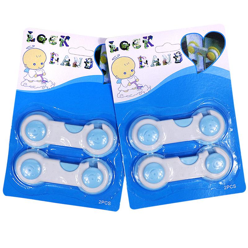 blue smiley 2-piece children's refrigerator short lock wardrobe lock anti-pressure safety lock simple cabinet door lock 6221