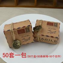 vintage kraft candy box mail plane candy box creative candy box chocolate carton wholesale