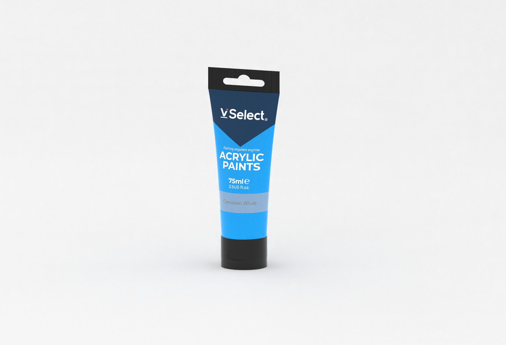 75ml acrylic paint Lake blue for foreign trade, minimum order quantity: one case