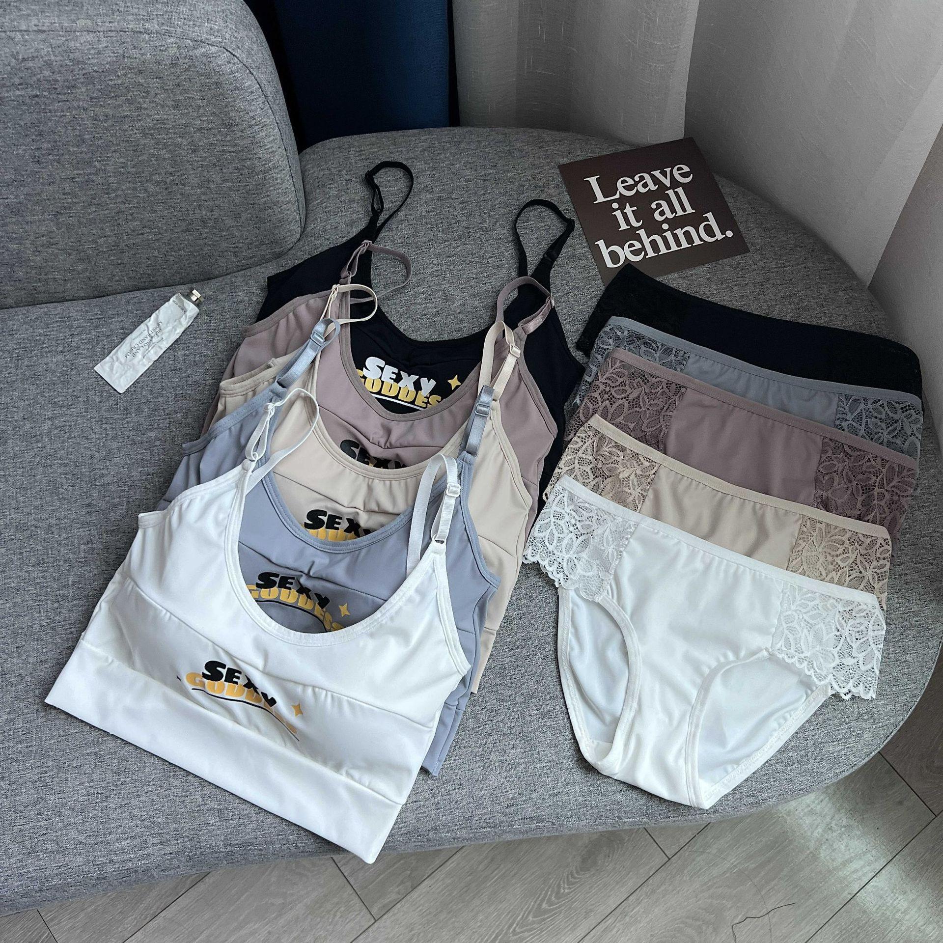 basic version with letter printing summer thin breathable safety sports bra set (can be unlined top)