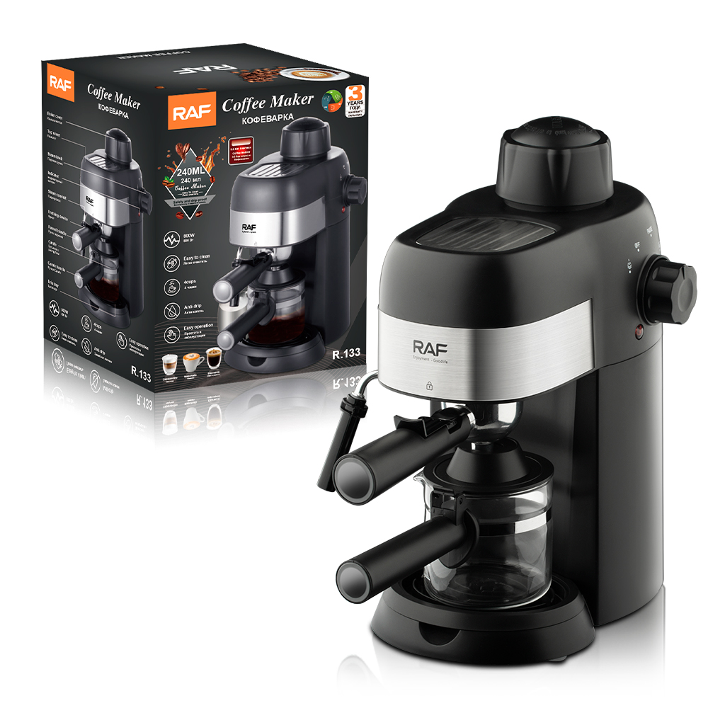 RAF European standard cross-border Italian coffee machine, household small semi-automatic high-pressure steam milk foam, office R.133 details Picture