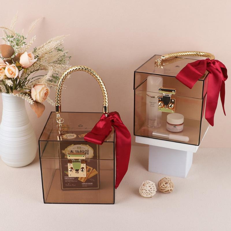 plastic plastic factory wholesale cute european square high-grade gift box 2738 storage box wedding candies box