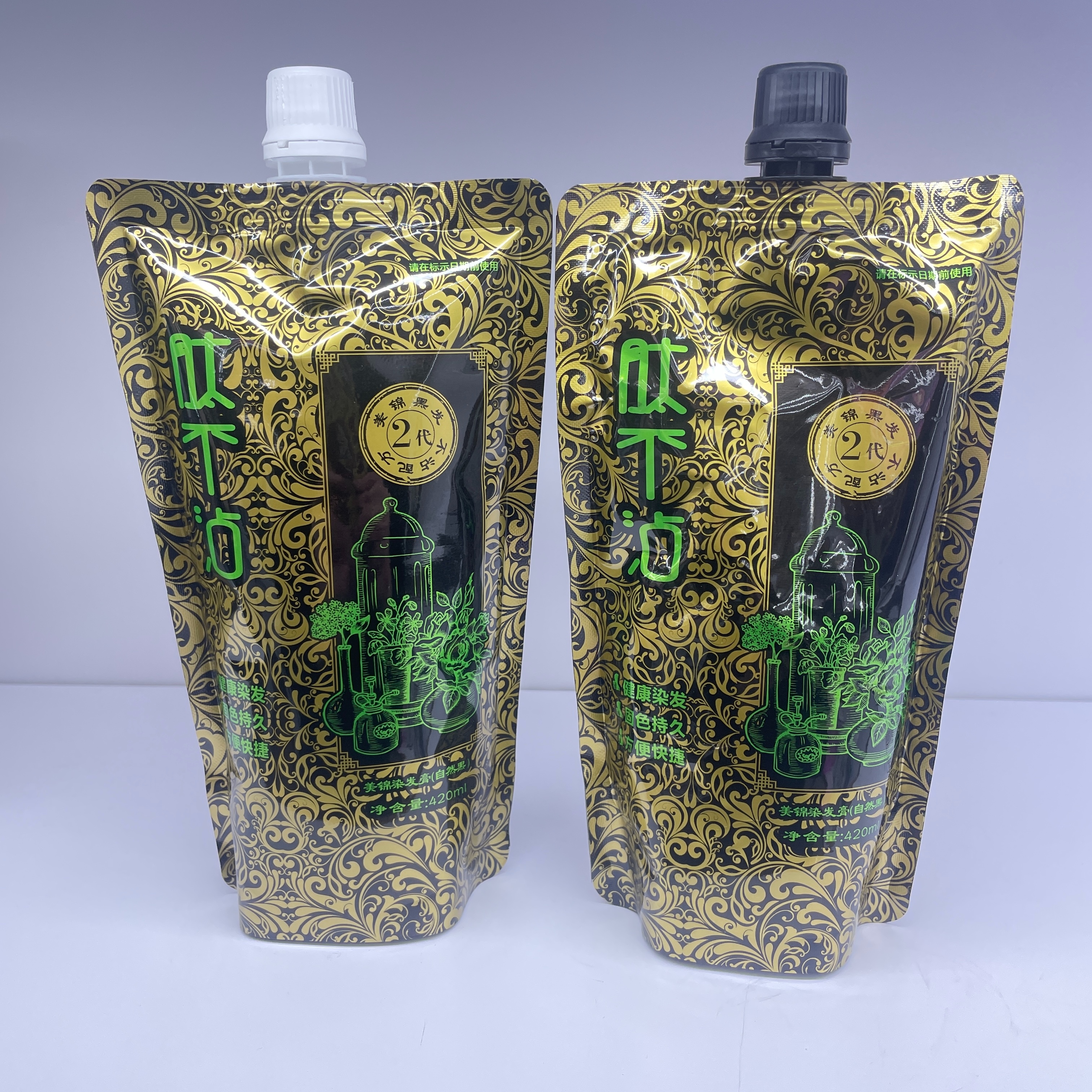 美锦染发膏 自然黑 不沾头皮 理发店理发师专用详情2