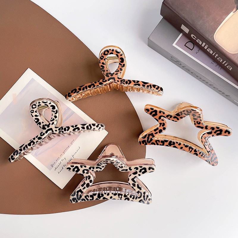 时尚芭莎～豹纹抓夹，超多造型，#设计感