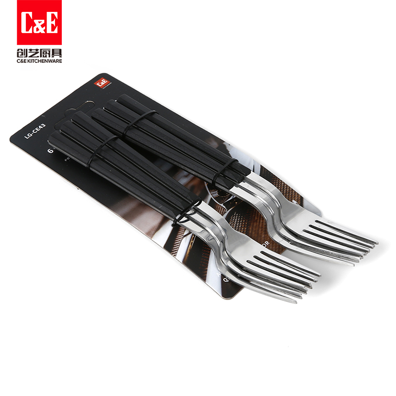 C&E Creative 6-piece Set of stainless steel, retro steak knife, dessert spoon, salad fork, restaurant, hotel, home use details Picture