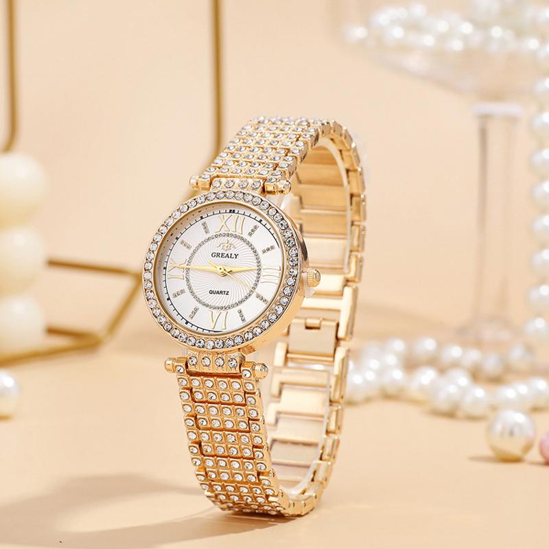 New Fashion Diamond Women's Watch Quartz Wrist Watch Bilateral Snap Exquisite Watch European and American Jewelry Watch Advanced Light Luxury