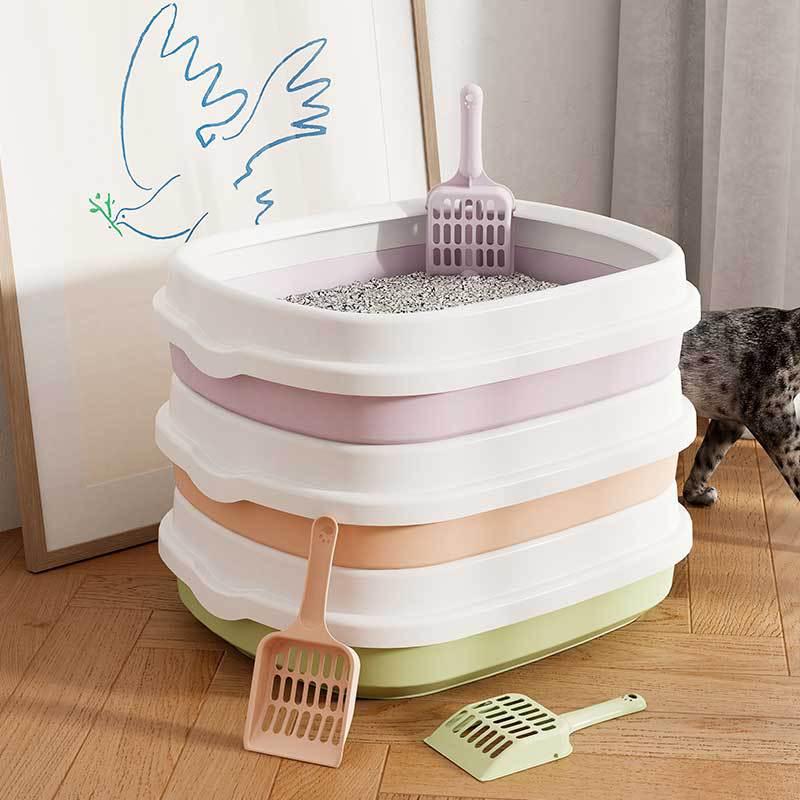 large litter box semi-closed toilet removable plastic pet supplies open plastic litter basin