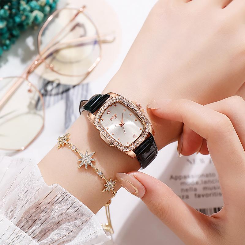 2022 New Fashion Quartz Watch Jewelry Buckle Atmospheric Belt Rhinestone Elegant Diamond-Embedded Wrist Watch Women's Watch Women's Watch