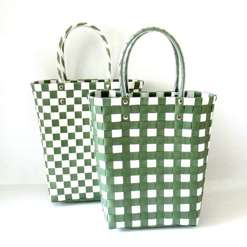 Plastic Woven Bag Knitted Basket Handbag Woven Basket Beach Bag Casual Women's Bag
