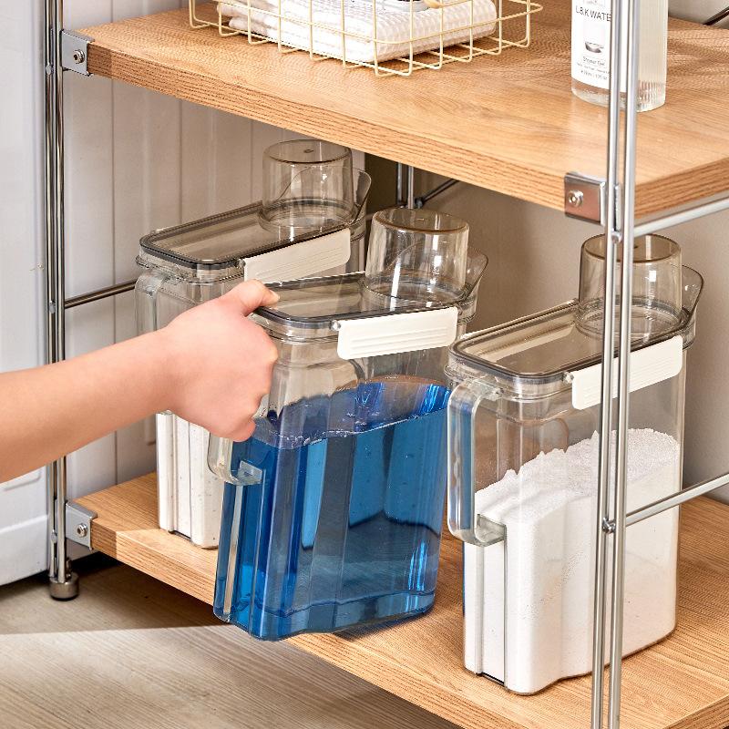transparent sealed washing powder tank storage box disinfectant liquid detergent tank detergent cleaner special storage bottle