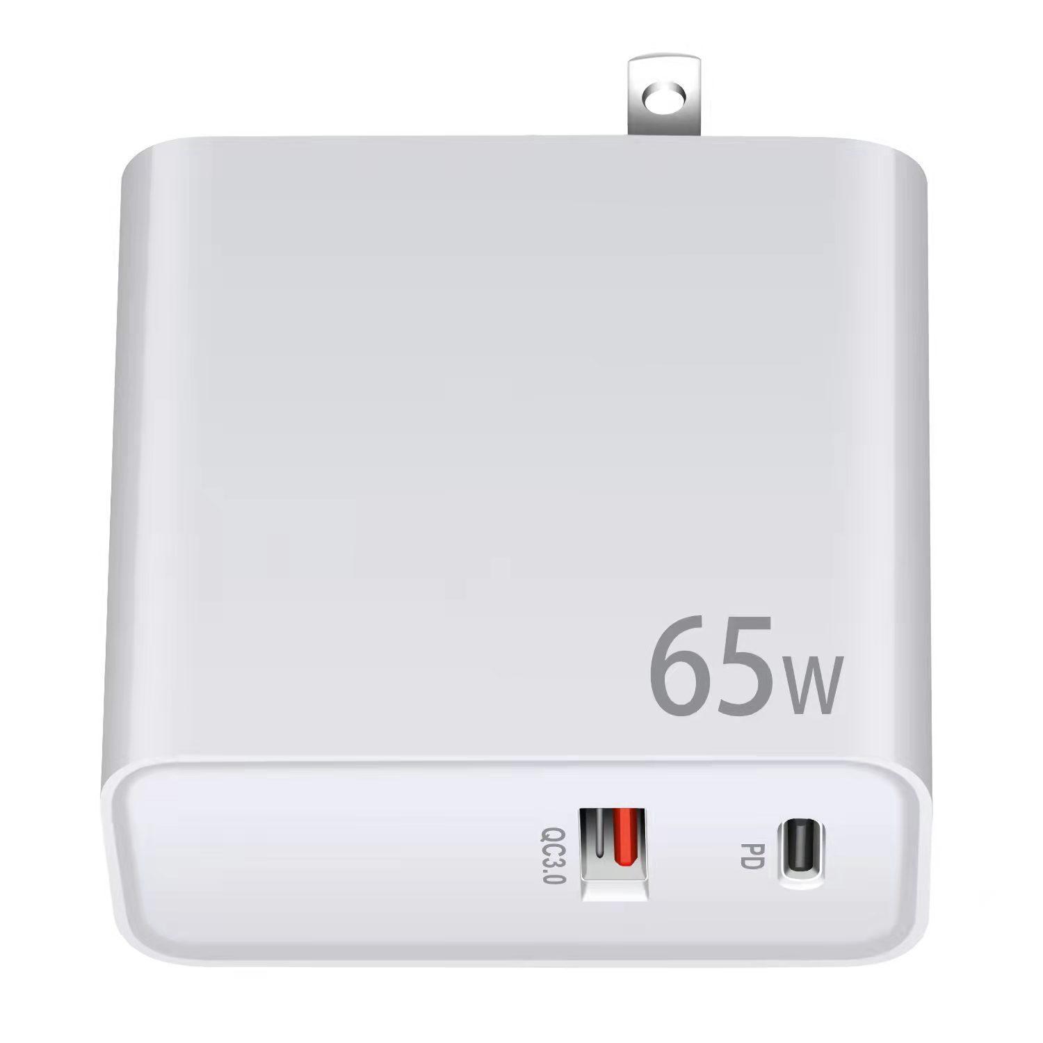new 65w pd fast charging head american standard folding foot conversion pin pd65w fast charging a + c double port charging plug