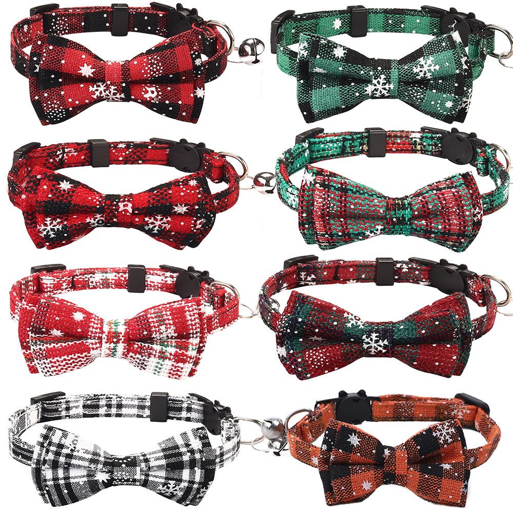 pet collar christmas new cat bell dog harness escapable bow collar pet supplies cat collar