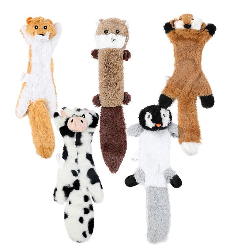 cross-border dog simulation animal leather phone case toy 45cm pet sound plush toy bite-resistant molar pet supplies