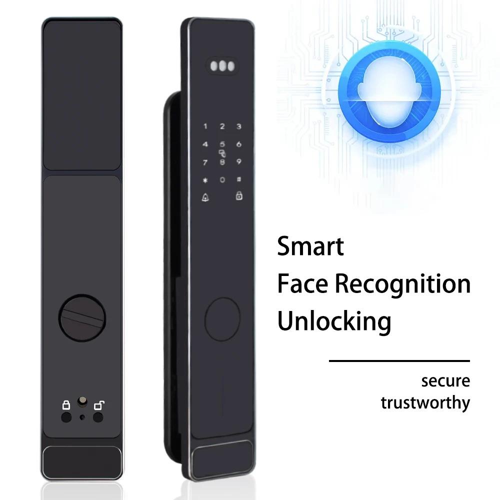 through lock face recognition wifi remote control door lock fingerprint card key password lock