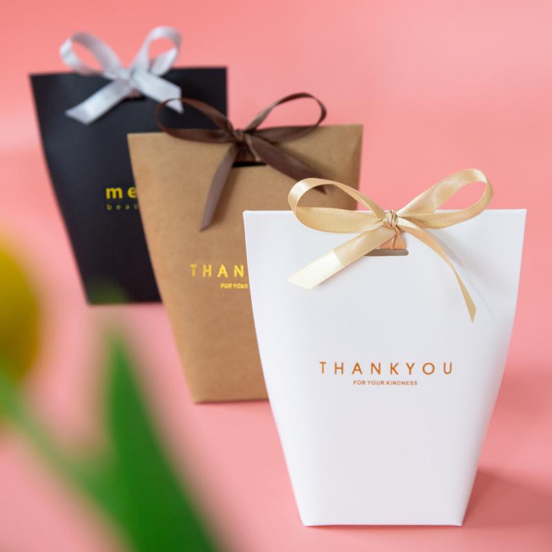 Korean Thank You Thank Thank You Paper Bag Gilding Gift Box Color Box Paper Folding Packing Box Candy Box