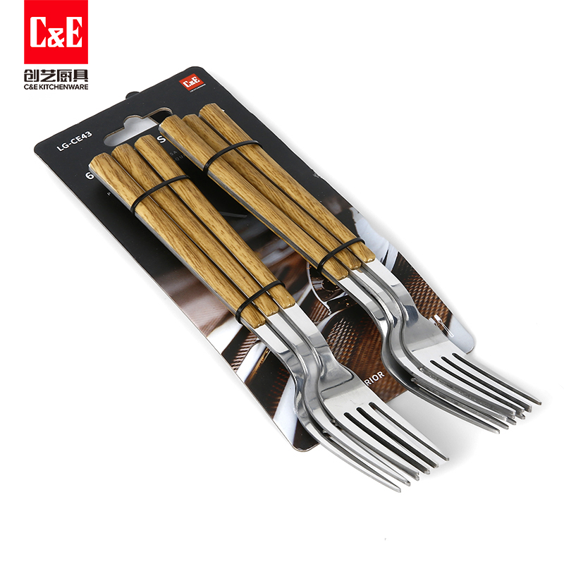 C&E Creative 6-piece Set of stainless steel, retro steak knife, dessert spoon, salad fork, restaurant, hotel, home use pic 7
