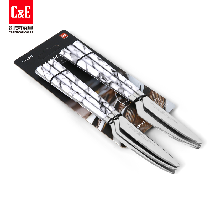 C&E Creative 6-piece Set of stainless steel, retro steak knife, dessert spoon, salad fork, restaurant, hotel, home use pic 12