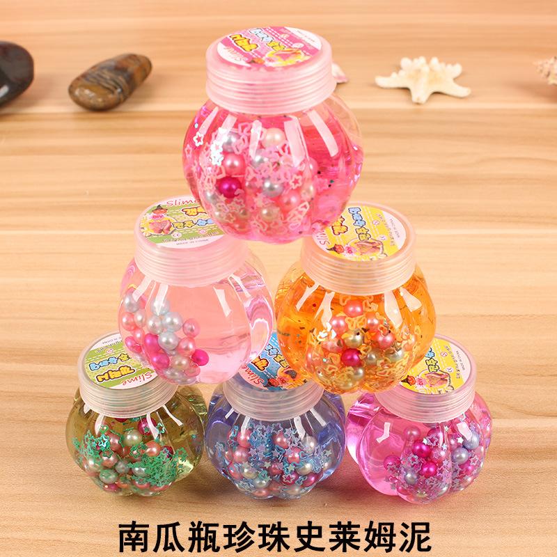 pumpkin bottle crystal mud pearl crystal mud colored clay diy jelly mud plasticine transparent crystal mud light weight brickearth
