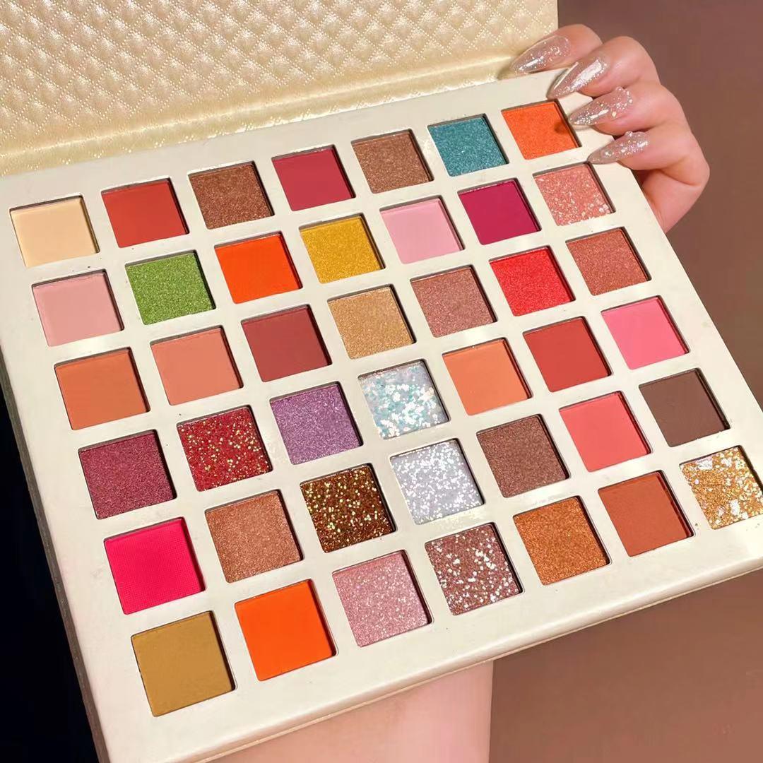 ershiqi cream lovers 42 color rose bronzing eye shadow plate matte shimmer tiktok best-selling new eye shadow plate