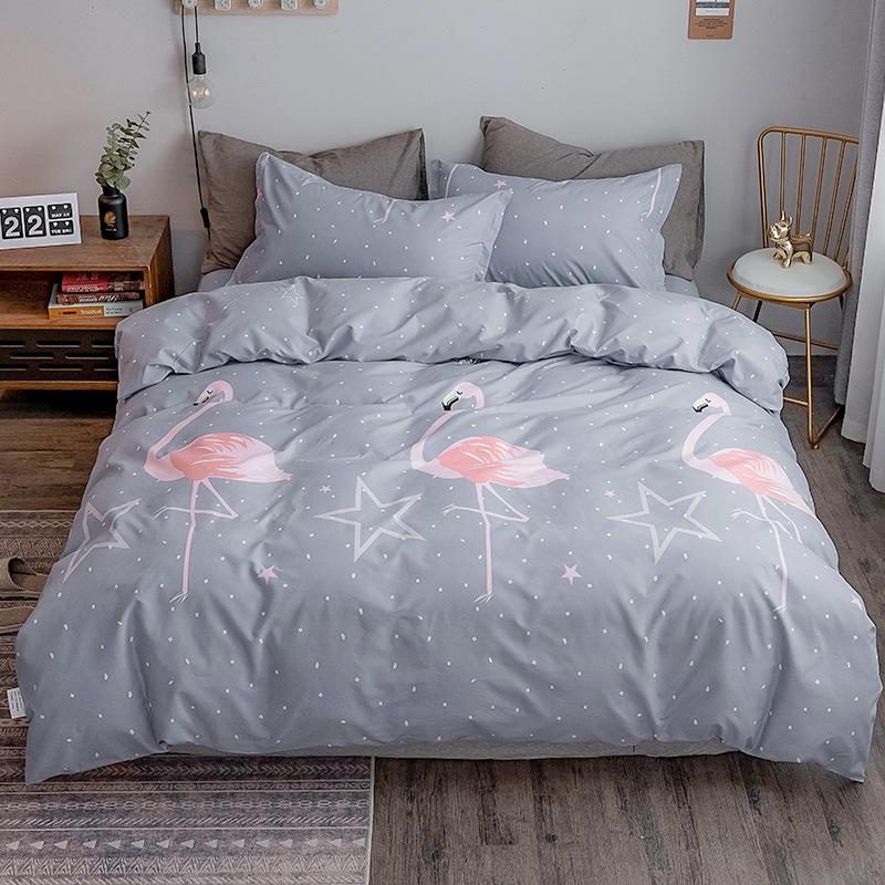 customized four-piece quilt cover single dormitory quilt cover quilt sheet autumn and winter bedding bed sheet three-piece set supplies wholesale