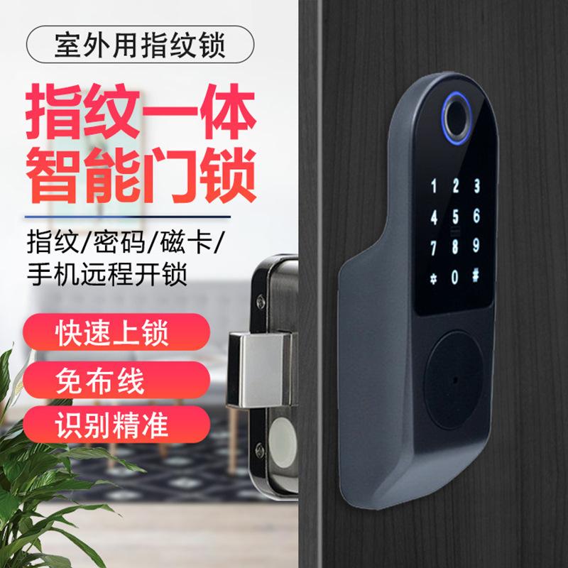 waterproof outdoor iron door fingerprint lock pass lock tuya smart door lock apartment password fingerprint lock foreign trade bull head lock