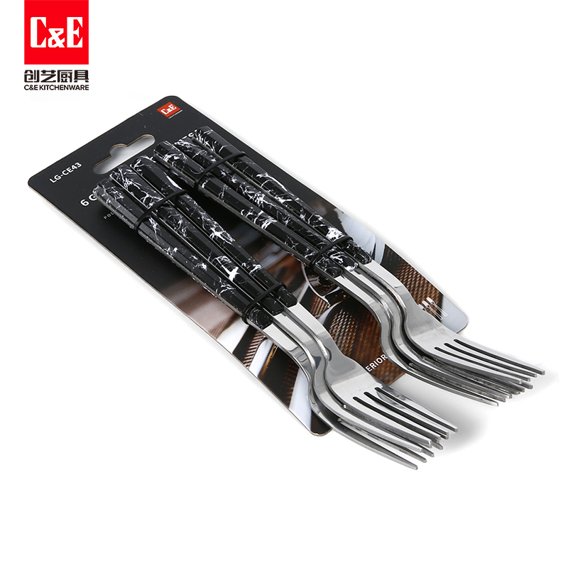 C&E Creative 6-piece Set of stainless steel, retro steak knife, dessert spoon, salad fork, restaurant, hotel, home use pic 10