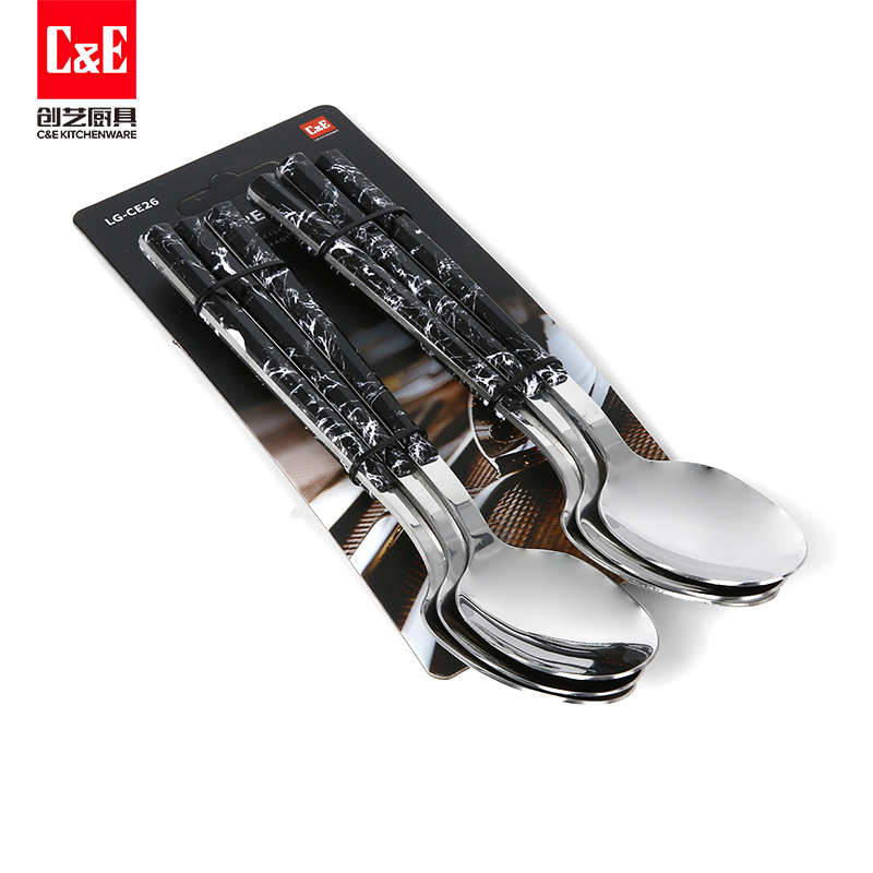 C&E Creative 6-piece Set of stainless steel, retro steak knife, dessert spoon, salad fork, restaurant, hotel, home use pic 11